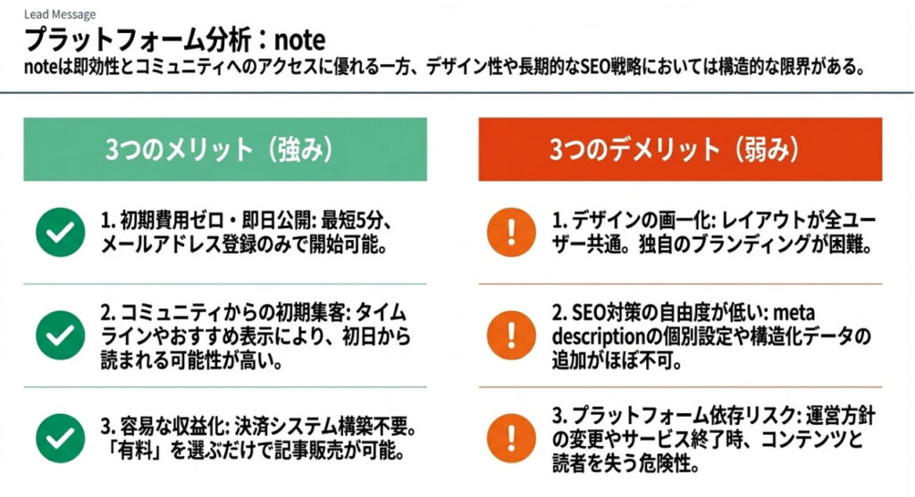 noteのメリット・デメリット