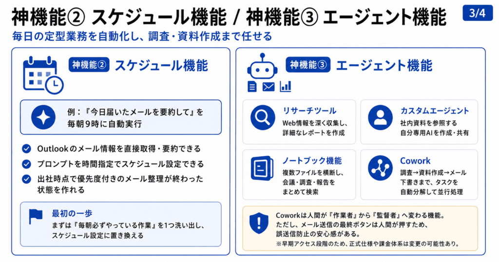 Copilotスケジュール・エージェント機能を解説まとめ
